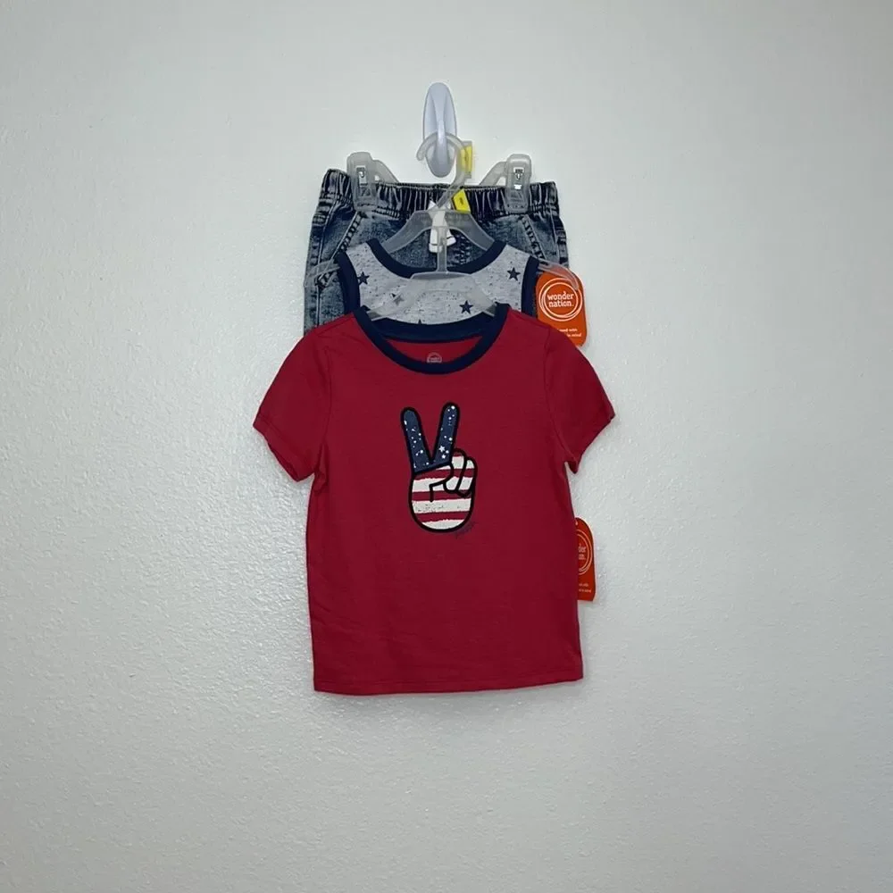 Wonder Nation Toddler Boy Americana set 3T